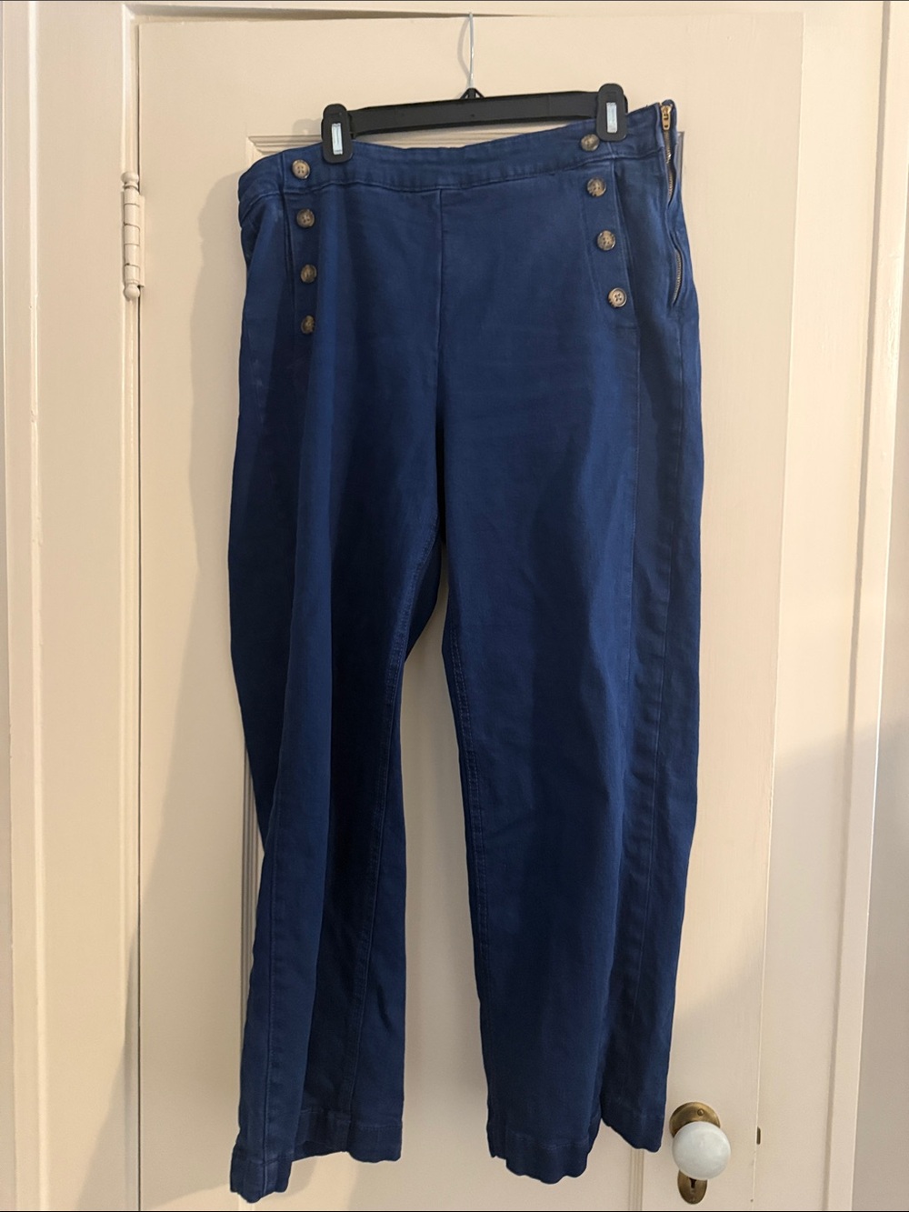 Old Navy Navy Petite Wide-Leg Sailor-Button Pants